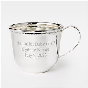 Engraved Silver Beaded Baby Cup - 46075