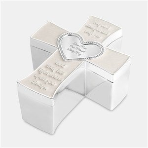 Engraved Cross-Shaped Keepsake Box - 46080