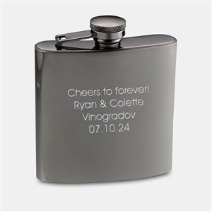 Engraved Gunmetal Flask - 46131