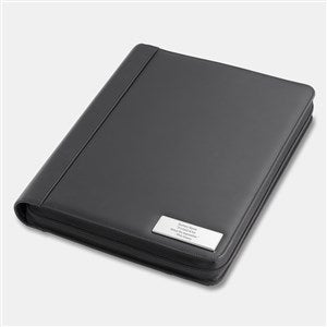 Engraved Vegan Leather Zipper Padfolio - 46259