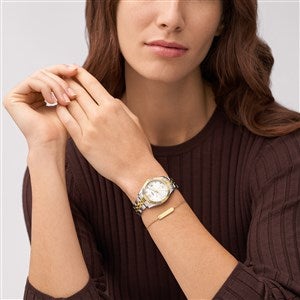 Engraved Fossil Scarlette Watch Bracelet Set