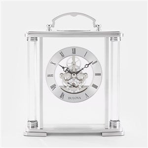 Bulova Adrienne Silver and Glass Clock - 47158