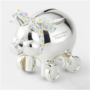 Engraved Reed  Barton Piggy on Wheels Coin Bank - 47551