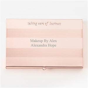 Engraved Rose Gold Striped Card Case - 47713