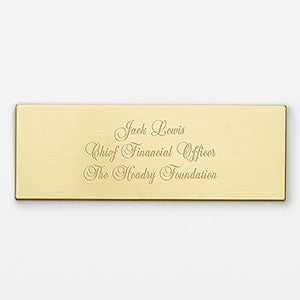 Engraved Gold Satin Plate- 3quot;Long by 1quot;Tall - 47861