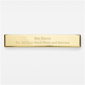 Engraved Gold Long Rectangle Name Plate- 5.8quot;Long x 0.75quot;Tall - 47862