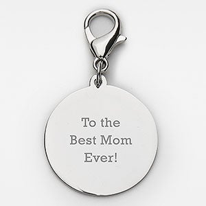 Engraved Round Silver 3/4quot; Charm - 47875