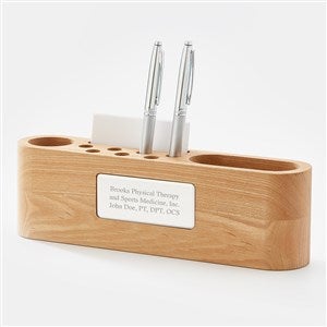 Engraved Solid Wood Desk Organizer  Name Plate - 48489