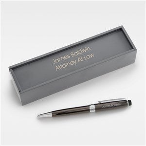 Engraved Reflections Gunmetal and Silver Ballpoint Pen - 48492