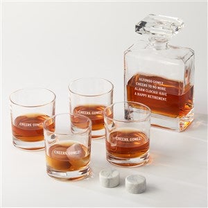 Etched Godinger Chateau Decanter and Glass 9 Piece Set - 48549