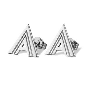 Personalized Silver Initial Earrings  - 48693D-S