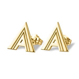 Personalized Gold Initial Earrings  - 48693D-GP