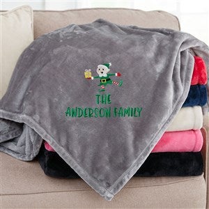 Christmas Character Custom Embroidered Fleece Blanket - Grey - 50x60 - 48807-SG