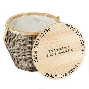 Printed Peace Love Picnic Basket - 49012