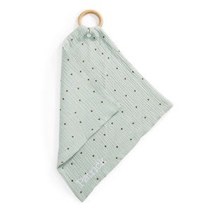 Embroidered Mini Teether Blankie in Polka Dot - 49017