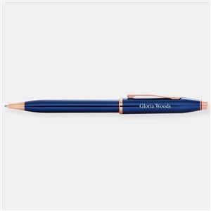 Engraved Cross Century II Cobalt  Rose Gold Ballpoint Pen - 49323