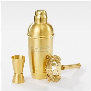 Engraved Lenox quot;Tuscanyquot; Gold Cocktail Shaker Set - 49330