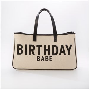 quot;Birthday Babequot; Canvas and Leather Tote Bag - 49866