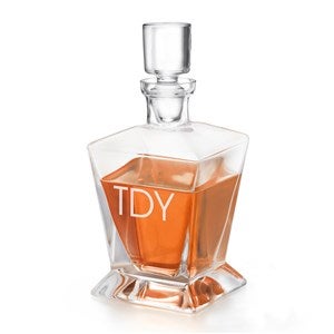 Engraved Monogram Footed Crystal Decanter - 50240