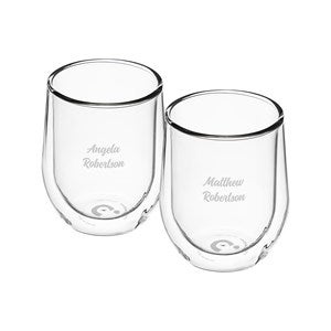 Etched Corkcicle Doubled Walled Stemless Glass Set - 50256