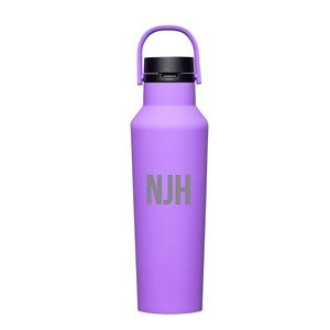 Engraved Corkcicle Monogram 20oz Sport Bottle in Varsity Purple - 50260