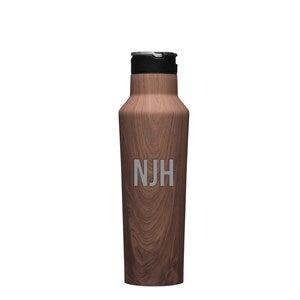 Engraved Corkcicle Monogram 20oz Sport Bottle in Walnut - 50334