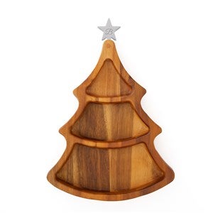 Engraved Nambé Christmas Tree Serving Dish with Spoon - 50445