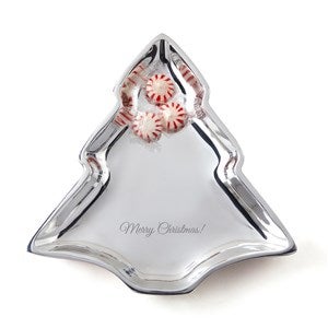 Engraved Nambé Medium Christmas Tree Dish - 9quot; - 50476