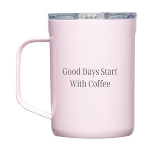 Engraved Corkcicle 16oz Insulated Mug in Powder Pink - 50611