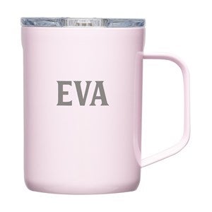 Engraved Corkcicle Monogram 16oz Insulated Mug in Powder Pink - 50612