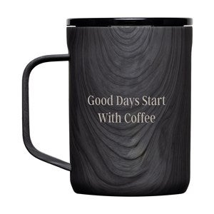 Engraved Corkcicle 16oz Insulated Mug in Burnt Wood - 50613