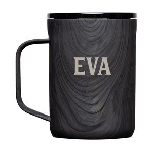 Engraved Corkcicle Monogram 16oz Insulated Mug in Burnt Wood - 50614