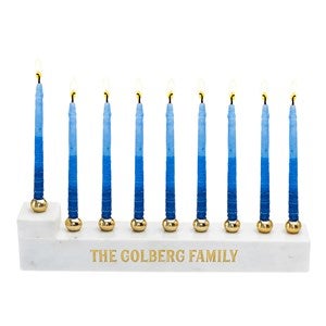 Engraved Godinger Marble Menorah - 50822