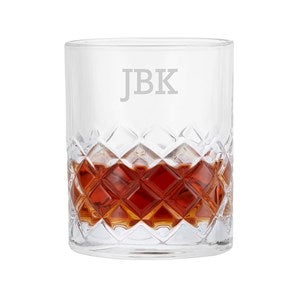 Engraved Monogram Single Hatch DOF Whiskey Glass - 50849