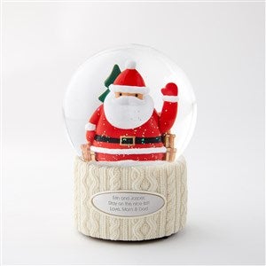 Engraved Waving Santa Snow Globe in Light Tone - 51002