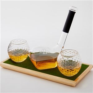 Etched Golf Decanter and Glass Whiskey Set - 51010