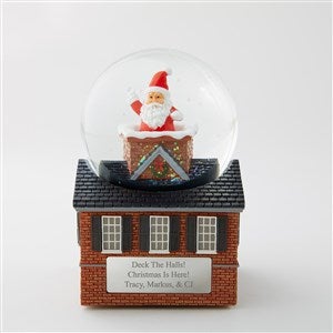 Engraved Santa in the Chimney Snow Globe in Light Tone - 51081