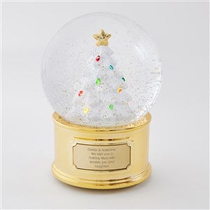 Engraved Light Up Christmas Tree Musical Snow Globe - 51099