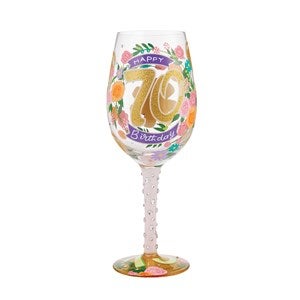 Happy 70th Birthday Wine Glass - 51169