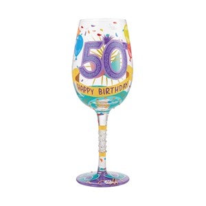 Happy 50th Birthday Wine Glass - 51178