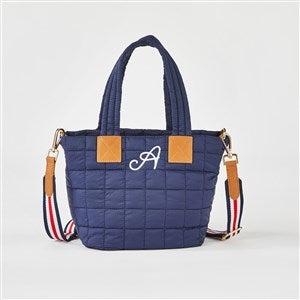 Embroidered Shiraleah Quilted Mini Tote in Navy - 51298