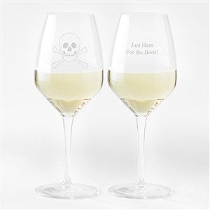 Engraved Skull  Crossbones Atelier Wine Glass - 51609