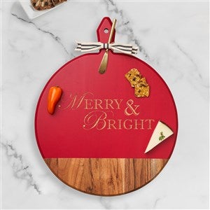 Merry  Bright Acacia Red Round Board with Handle - 51897D