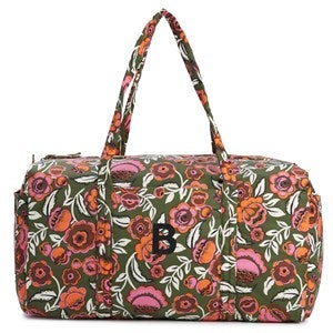 Embroidered Vera Bradley Large Original Duffel Bag in Bubbly Flowers Green - 52150