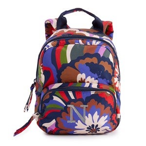 Embroidered Vera Bradley Mini Banbury Backpack in Bossanova Bold - 52157