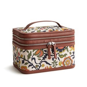 Vera Bradley Cosmetic Train Case in Marrakech Vines Stone - 52186