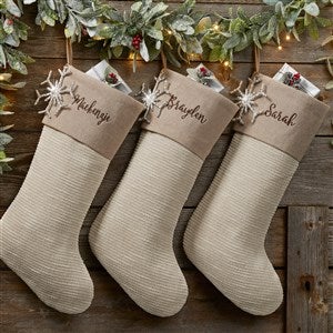 Kittenish Embroidered Snowflake Charm Stocking - 52241