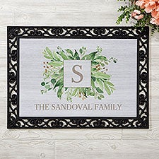 Spring Greenery Personalized Doormats - 25543