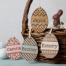 Personalized Wooden Easter Basket Tags - 27192