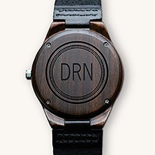 Circle Monogram Engraved Sandalwood Watch - 28737D